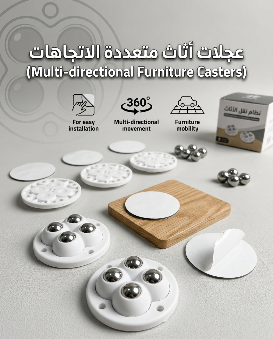 عجلات منزلية متعددة الاستخدامات – حركة ناعمة بدون خدش الأرض (04 قطع)
