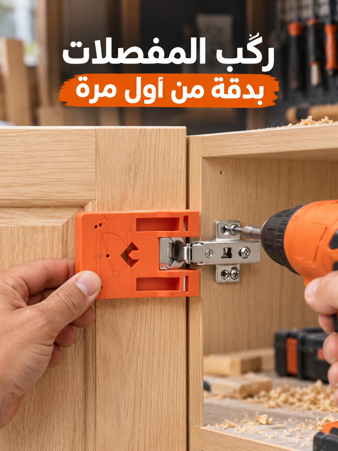 قالب مغناطيسي لتثبيت وتركيب مفصلات أبواب الخزائن بدقة - Gabarit magnétique de positionnement pour charnières de meubles