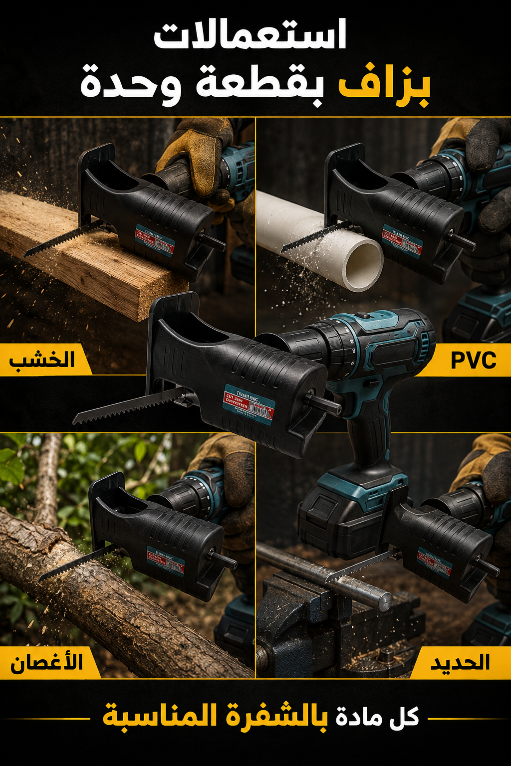 Adaptateur Scie Sabre Professionnel VK-8050 – حوّل الفيساز تاعك لمنشار كهربائي قوي 🔥