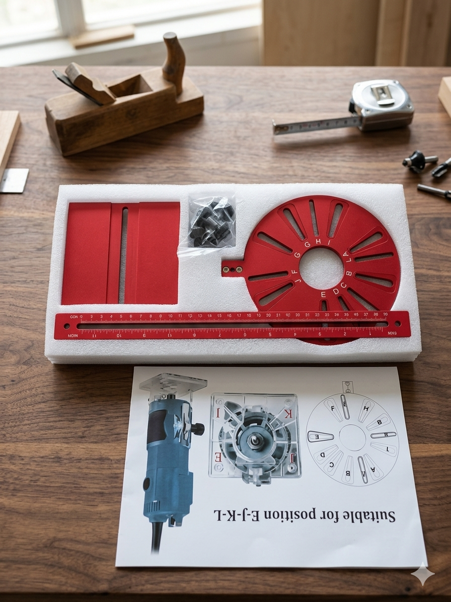 4-in-1 Router Circle Cutting Jig – Guide de Défonceuse Réglable Haute Précision
