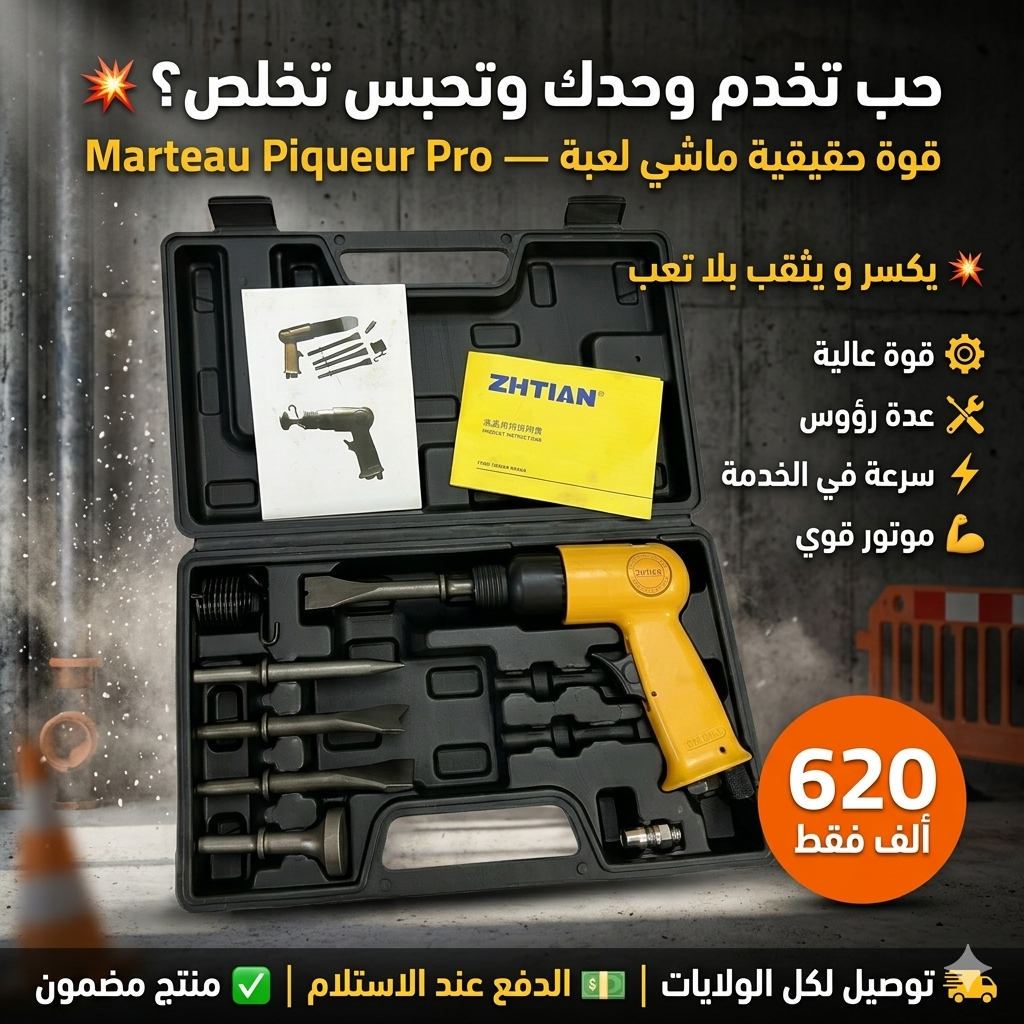 Marteau Piqueur Pro + Coffret Embouts | قوة عالية و خدمة بلا تعب